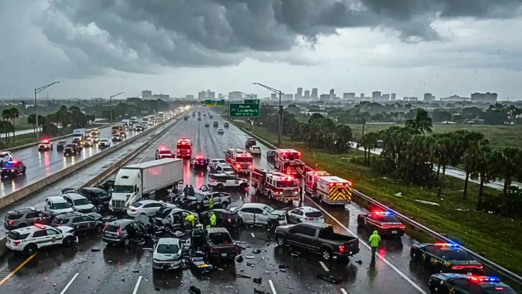 Who Is at Fault in a Multi-Car Pileup on the Florida Interstate